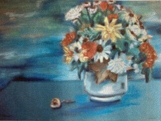Donna Gallant; Flowers, 1998, Original Pastel, 25 x 19 inches. Artwork description: 241 Nothing more attractive then a vase of flowers on a table. They just bring happiness and cheer with their bright colours and fragrance. ...