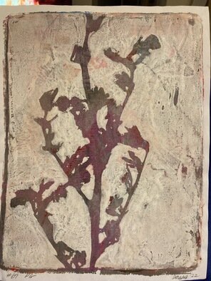Donna Gallant; Prairie Grasses 67, 2022, Original Printmaking Monoprint, 8 x 10.5 inches. Artwork description: 241 Based on wild plants a prairie grasses this piece creates interesting layered images. ...