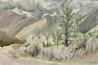 Donna Gallant, 'Sketch At Bob Creek', 2008, original Watercolor, 15 x 10  inches. Artwork description: 2103 Another piece done on a moody day in the mountains. A quick sketch done before the rain. ...