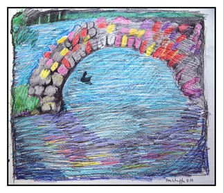 Don Schaeffer; Little Bridge , 2010, Original Pastel Oil, 14.5 x 16 inches. Artwork description: 241     Autumn, flower, earth,     ...