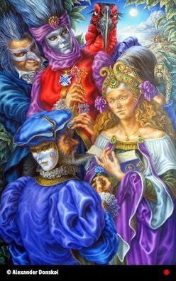 Alexander Donskoi; The Key Of Masquerade, 2015, Original Painting Oil, 71 x 106.5 cm. Artwork description: 241 i? 1/2The Key of Masqueradei? 1/2, oil on canvas106,5cm x 71cmi? 1/2You are a creator of your own mystical world, but you need to find the right key to open the right doori? 1/2...