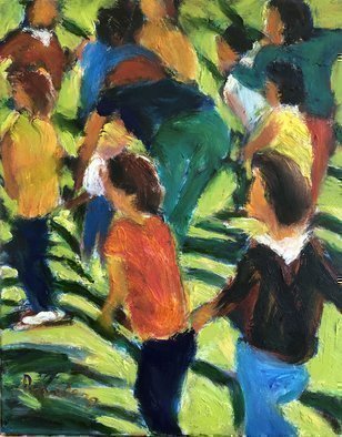 Bob Dornberg, 'At Park', 2019, original Painting Oil, 16 x 20  x 1 inches. Artwork description: 3099 Children in the Park...