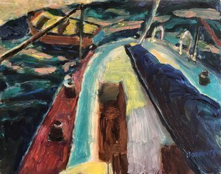 Bob Dornberg, 'Anchored', 2020, original Painting Oil, 20 x 16  x 1 inches. Artwork description: 2307 AT ANCHOR WITH DIGNHY...