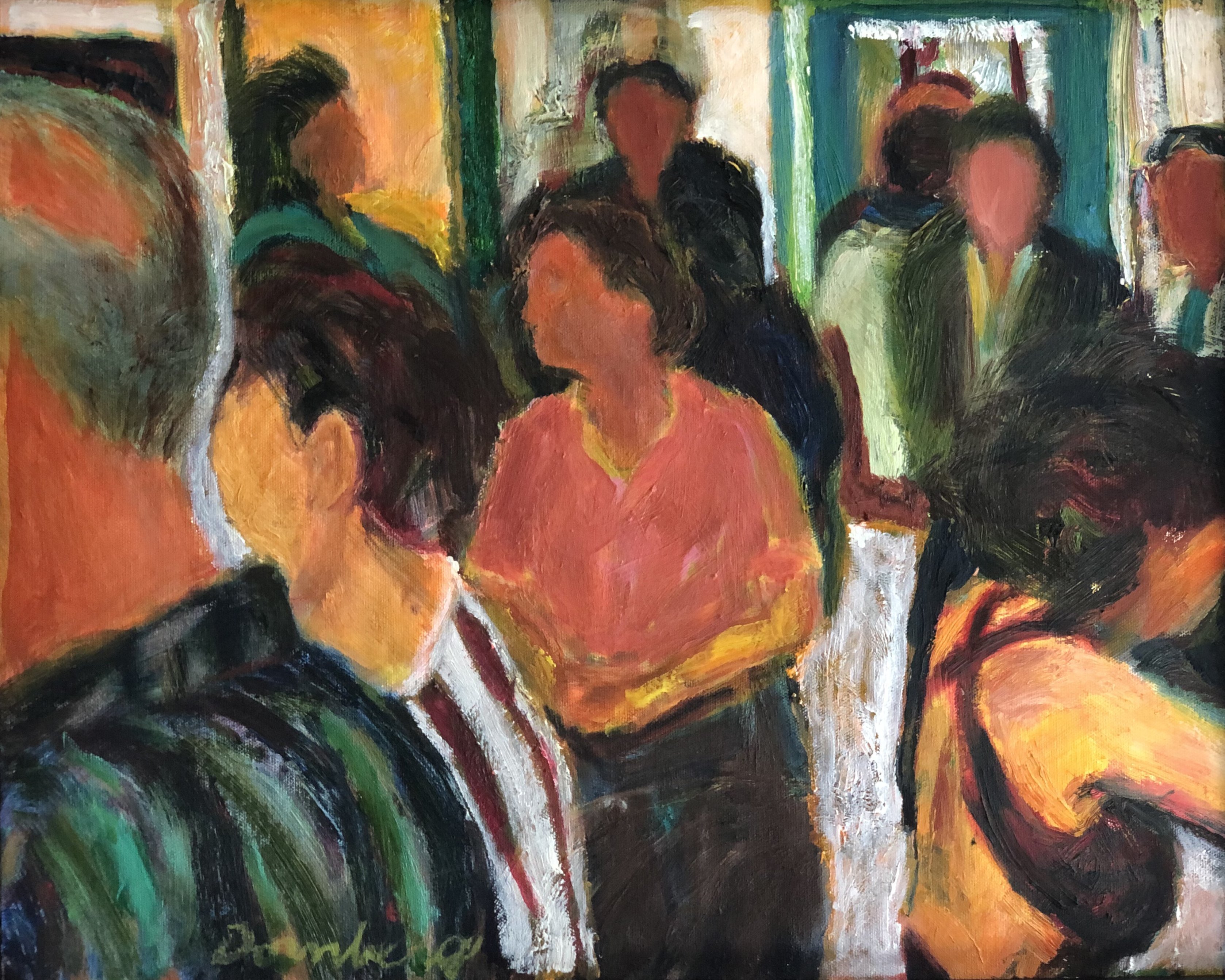 Bob Dornberg, 'Gallery Crowd', 2019, original Painting Oil, 20 x 16  x 1 inches. Artwork description: 3099 People admiring the artwork...