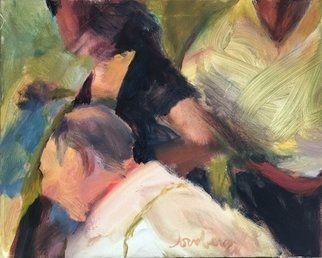 Bob Dornberg, 'Girl In Black', 2020, original Painting Oil, 20 x 16  x 1 inches. Artwork description: 2703 Girl with friends...