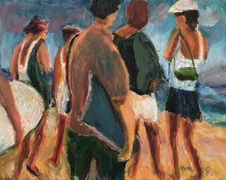 Bob Dornberg, 'Going To Beach', 2020, original Painting Oil, 20 x 16  x 1 inches. Artwork description: 2703 Going to the Beach...