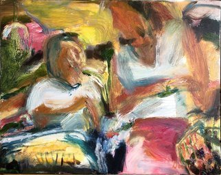 Bob Dornberg, 'Produce Section', 2019, original Painting Oil, 20 x 16  x 1 inches. Artwork description: 3495 abstracted representation of people in Produce section of a market...