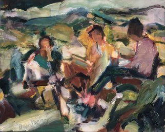 Bob Dornberg, 'Waiting', 2020, original Painting Oil, 20 x 16  x 1 inches. Artwork description: 2307 PEOPLE WAITING...