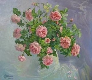 Aleksandr Dubrovskyy; Roses Tea Roses Bouquet, 2009, Original Painting Oil, 80 x 70 cm. Artwork description: 241 Painting Oil on Canvas.  The picture is painted in the open air.  The picture is painted on canvas with oil paints.  Responsible for the quality of each of my paintings.  I am sending a picture of a well- packed in a cardboard or plastic box with plastic ...