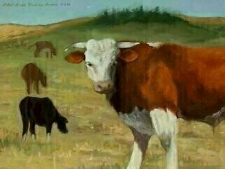 Lou Posner, 'Deom Bull', 2000, original Painting Oil, 24 x 18  inches. Artwork description: 4287 Part of the 4- painting, Perry County, Indiana, farmscape suite....