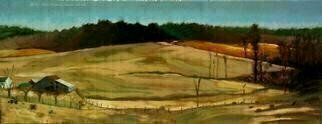 Lou Posner, 'Deom Farm III', 2000, original Painting Oil, 36 x 14  inches. Artwork description: 4287 Part of the 4- painting, Perry County, Indiana, farmscape suite.  Custom framed....