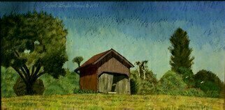 Lou Posner, 'Hilgenhold Shed I', 1995, original Painting Oil, 20 x 10  x 1 inches. Artwork description: 5079  A second view of this shed.  In the collection of the late Dr.  Gene Ress, formerly of Tell City, Indiana.  ...