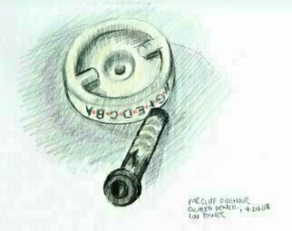 Lou Posner, 'Refrigerator Knob And  Cl...', 2008, original Drawing Pencil, 5.5 x 4  inches. Artwork description: 5079  A thank you for my repairman.  In a private collection in Perry County, Indiana....