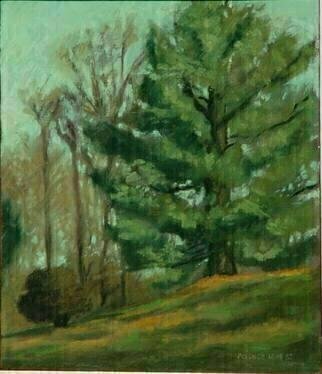 Lou Posner, 'Southbury Tree', 1982, original Painting Oil, 10 x 12  x 1 inches. Artwork description: 3099  Out with an artist friend, painting. Custom- framed. Oil on canvas board. ...
