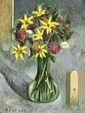 Lou Posner; Bouquet Of Wildflowers By Mary, 2021, Original Painting Oil, 12 x 16 inches. Artwork description: 241 My wife gave me a bouquet of wildflowers.  I returned the bouquet in the form of an oil painting. ...