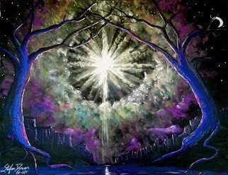 Stefan Duncan; Mysteries In Midnight, 2017, Original Painting Acrylic, 40 x 30 inches. Artwork description: 241 Trees, Light, Spiritual, Night, landscape, ...