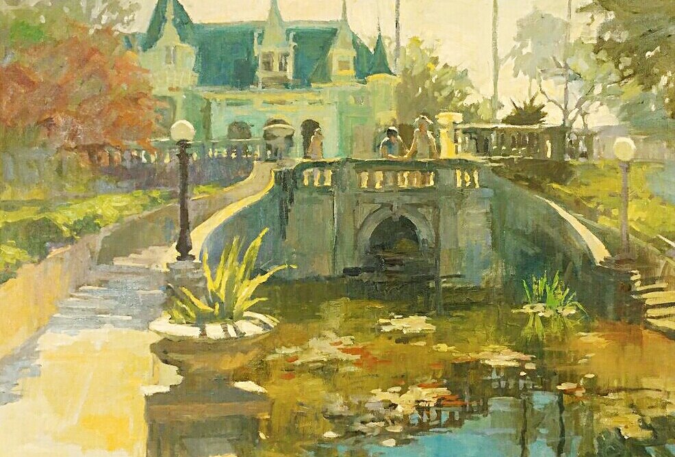 Durre Waseem; Kimberly Crest, 2007, Original Painting Oil, 18 x 24 inches. Artwork description: 241  It was painted at Kimberly Crest, Redlands...