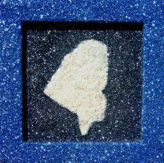 Ignacio Font; Woman With Groceries, 2008, Original Other, 17 x 17 inches. Artwork description: 241  Glitter on Wood ...