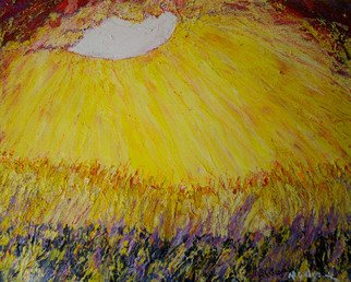 Richard Wynne; Dawn, 2013, Original Painting Oil, 16 x 20 inches. Artwork description: 241   oil painting, sun rise, dawn, colorful, impressionistic, hot, sun over fields, clouds, representational, contemporary ...