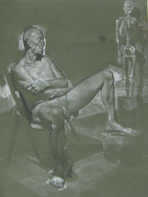 Eberhard Froehlich; Seated Model, 2018, Original Drawing Other, 22 x 30 inches. 