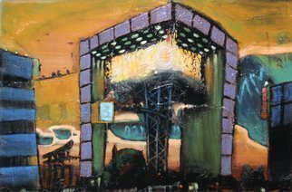 Edem Elesh, 'Atomic Elevator', 2009, original Mixed Media, 36 x 24  x 2 inches. 