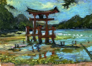 Edem Elesh, 'Miyajima', 2008, original Pastel Oil, 10 x 7  x 1 inches. 