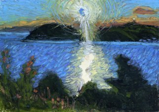 Edem Elesh, 'Pouring Sun', 2008, original Pastel Oil, 10 x 7  x 1 inches. 