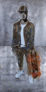 Edem Elesh; Street Saint, 2019, Original Mixed Media, 24 x 48 inches. Artwork description: 241 Contemporary portrait of a contemporary youth. ...