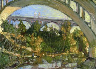 Edem Elesh, 'Water Under The Bridges', 2011, original Pastel Oil, 12 x 9  x 1 inches. 