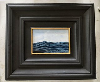 Edna Schonblum; Little Home, 2022, Original Painting Oil, 15 x 10 cm. Artwork description: 241 a small view from a high sea...
