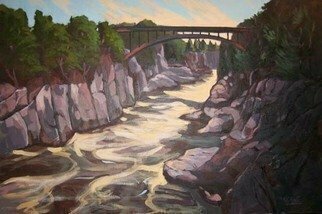Edward Abela; Grand Falls, New Brunswic..., 2009, Original Painting Acrylic, 36 x 24 inches. Artwork description: 241    Grand Falls, New Brunswick, Canadian Art, Acrylic painting  ...
