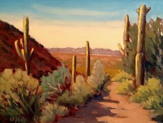 Edward Abela; Saguaro Country Cave Cree..., 2014, Original Painting Oil, 14 x 11 inches. Artwork description: 241  Arizona, Saguaro, Cave creek, oil painting, sunshine,        ...