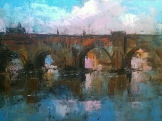 Edward Abela; Charles Bridge Prague, 2017, Original Painting Oil, 16 x 12 inches. Artwork description: 241 Beautiful Charles Bridge in historic Prague. ...