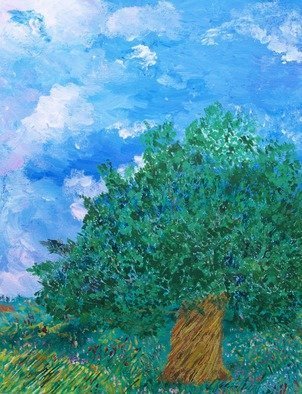 Paul Edwards; A Sense Of Spring, 2009, Original Painting Acrylic, 10 x 12 inches. Artwork description: 241  The last tree in Lincolnshire before the county line with Cambs. The last picture of this beauty, uprooted to make way for a road. Acrylic on canvas. ...
