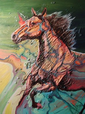 Erick Nogueda; Savage Colors IV, 2012, Original Painting Acrylic, 60 x 80 cm. Artwork description: 241        Handmade horse paintings in neoimpresionist tendency.        ...