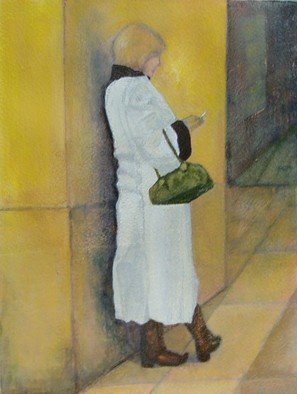 Elizabeth Bogard; Checking Calls, 2009, Original Painting Acrylic, 9 x 12 inches. Artwork description: 241 Painted from original photograph.  Matted and Framed. ...