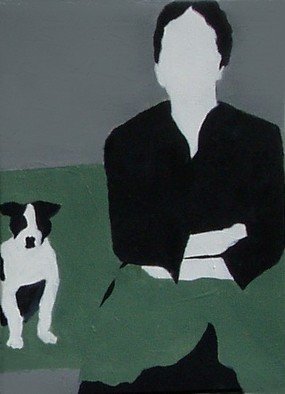 Elizabeth Bogard, 'Odessa II', 2011, original Painting Acrylic, 12 x 12  x 1 inches. Artwork description: 2307 portrait, woman, elderly woman, grandmother, dog, portch, family, home, aunt, mother...