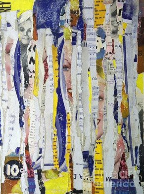 Elizabeth Bogard; Song Bytes, 2017, Original Collage, 12 x 14 inches. Artwork description: 241 collage, abstract, contemporary, modern, pop, music, vintage, paper, black and white, original...