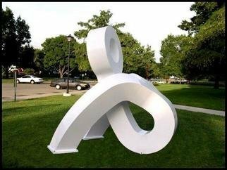 Esmoreit Koetsier; Contortion, 2003, Original Sculpture Steel, 57 x 99 inches. Artwork description: 241 Located at Washburn University, Topeka Kansas till Fall 2006...