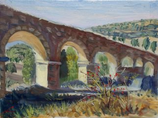 Elena Sokolova; Aqueduct Near Pedraza, 2015, Original Painting Oil, 40 x 30 cm. Artwork description: 241  Landscape with an aqueduct  ...