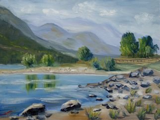 Elena Sokolova; Lozoya, 2015, Original Painting Oil, 40 x 30 cm. Artwork description: 241  Landscape with a lake...