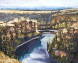 Elena Sokolova; San Frutos Canyon, 2015, Original Painting Oil, 50 x 40 cm. Artwork description: 241  Landscape  ...
