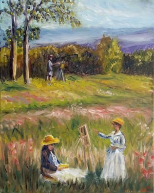 Elena Sokolova; Tuscany Dream, 2014, Original Painting Oil, 40 x 50 cm. Artwork description: 241  Landscape with painters  ...
