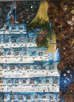 Elena Mary Siff; Massive Remains Of The Empire, 2014, Original Collage, 12 x 14 inches. Artwork description: 241 collage, surreal, underwater scene, shells...