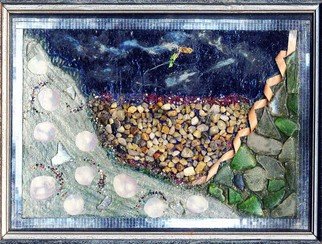 Elena Mary Siff; Stone Sea, 2015, Original Collage, 10 x 8 inches. Artwork description: 241 sea of stones and seaglass...