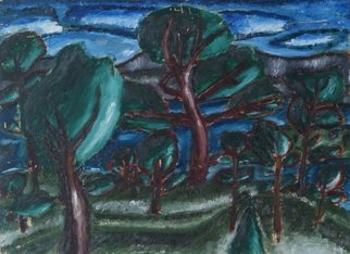 Vyacheslav Panichev; Northern Bay, 2015, Original Painting Oil, 30 x 20 cm. Artwork description: 241 landscape, forest, Bay, sea, lake, summer, wind, breeze, expressionism, grove, wood, copse, coppice...