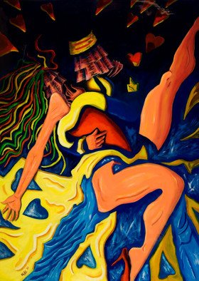 Elio Lopez; El Abrazo, 2007, Original Painting Other, 5 x 6 feet. Artwork description: 241 Resist painting, Acrylic, latex rubber, GAC polymers, and indus. resins on wood panel ...