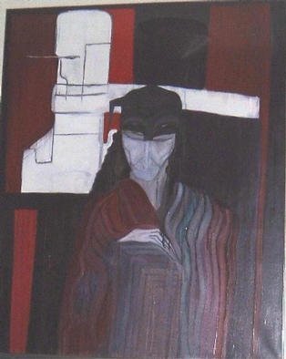 Emilio Merlina, Devil and angel, 1987, Original Painting Oil, size_width{Inca-1012167082.jpg} X 120 cm