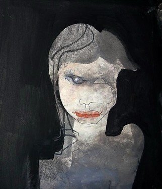 Emilio Merlina, 'Sara', 2011, original Mixed Media, 31 x 35  cm. Artwork description: 60063   acrylic and charcoal on canvas  ...