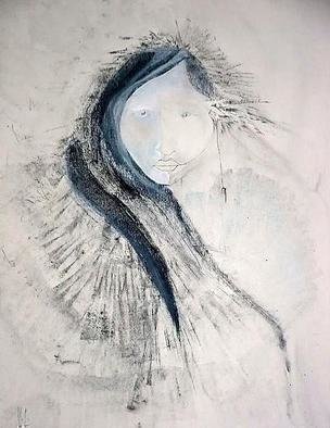 Emilio Merlina, Devil and angel, 2006, Original Drawing Charcoal, size_width{Tilde_she_is_gone-1141153322.jpg} X 70 cm